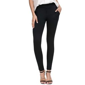 Women’s Baman's Skinny Leg Pull-on Slim Stretch Yoga Dress Pants
